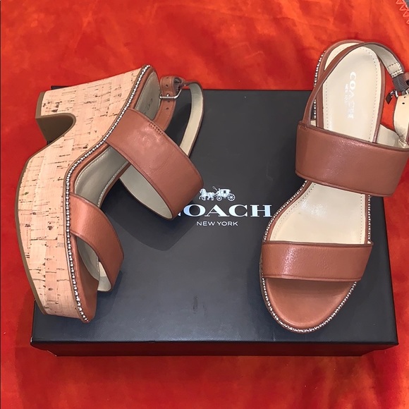 Coach saddle color wedges size 8.5 - Picture 1 of 8